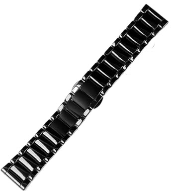 ewgrkba 22 mm schwarzes, hochwertiges, helles Keramikarmband, kompatibel mit Armani Watch AR1507 AR1509/70002 AX7105 Keramikuhr