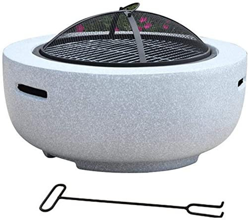 XZHOOQP Table de Foyer d'extérieur avec Barbecue, Longueur 75 cm, Base en Pierre Artificielle