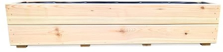 Holz Pflanzkasten 90 cm – Blumenkasten aus imprägnierter Fichte mit Folie & Drainage – Wetterfeste Balkon Pflanzbox für Garten Terrasse Fensterbank – Fertig montiert, D27 (Roh, 90 cm)
