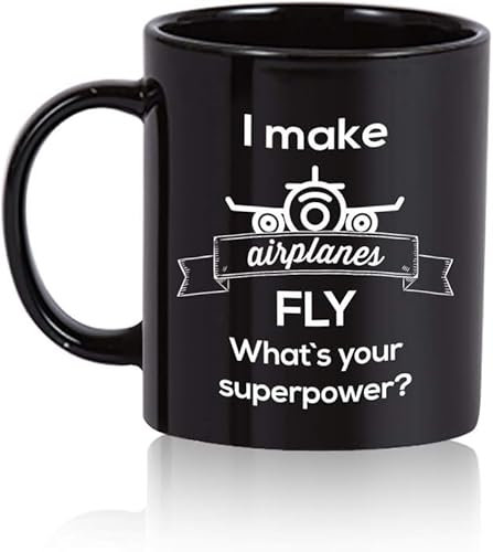 HSIRYAOHD Wonderful Mugs Kaffeetasse Flugzeug Geschenk für Piloten 325 ml schwarz