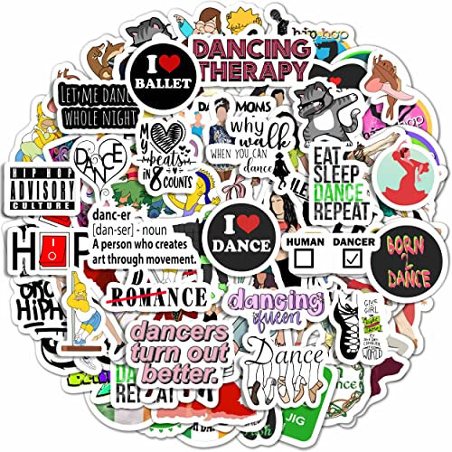 100 stück Tanz-Aufkleber für Trinkflaschen, Tanz-Scrapbooking, Tanz-Laptop-Sticker, Tanzparty-Geschenke, Geschenke für Tänzerinnen und Tanzlehrer - Dance Stickers