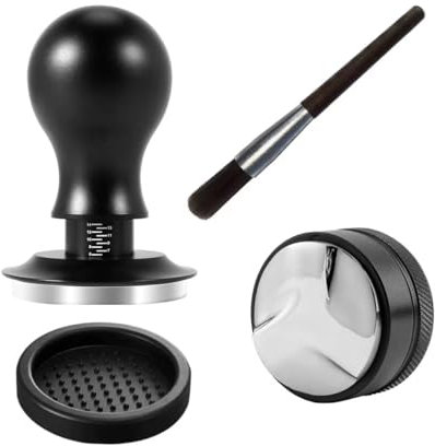 Coffee Tamper 51mm & Distributor Set, Espresso Tamper 51mm with Spring Loaded and Base, Coffee Machine Accessories for Breville Portafilter with Coffee Cleaning Brush