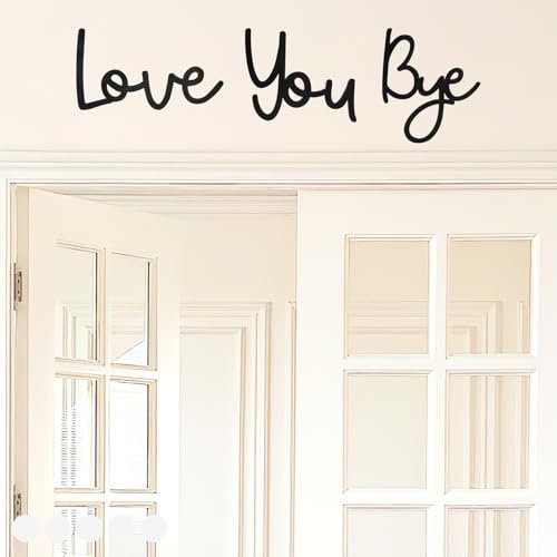 Love You Bye Sign Above Door Holzschild mit Schriftzug für Den Flur Haustür Diy-handwerk Tür Heimdekoration Fenster Wände Schilder Für Weihnachten Valentinstag Hochzeit Erntedankfest