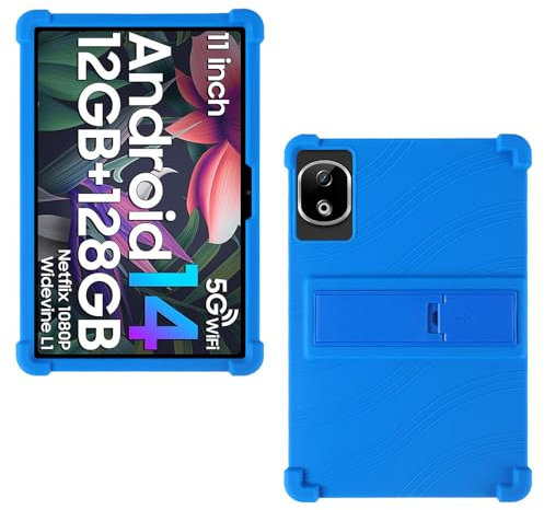 AKNICI Coque Silicone pour DOOGEE T30E/DOOGEE T35/DOOGEE T30SE/DOOGEE T40/DOOGEE T30S/DOOGEE T30 Ultra/DOOGEE T30 Pro Tablette 11 Pouces, Housse de Protection avec Fonctions de Support, Bleu
