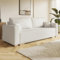MOTIVENA Viego Sofagarnituren, 3 Sitzer Sofa mit Bettfunktion, Schlafsofa 215 cm Breit, Klappsofa mit Schlaffunktion, Bettsofa mit Schlaffunktion, Bonellfederkern (H4), Boucle Sofa Milch (Weiß)