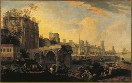 XcBAIHOUD Bekannt Leinwandbilder Deko Bilder Leinwandgemälde Dalmatiner Hafen von Luca Carlevaris Wand Wanddekoration für Zimmer 60x90cm