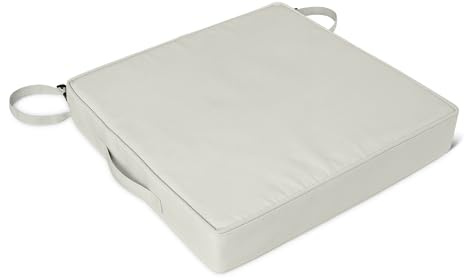 Amazon Basics Coussin pour Chaise de Jardin, 49,3 cm x 48,8 cm x 7,9 cm, Beige, Lot de 2