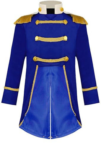 Riismen Baby Boys Medieval Prince Costume Velvet Long Sleeve Tailcoat Romper Jacket for Party Royal Blue 18-24 Months