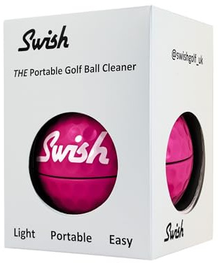 Swish Portable Golf Ball Cleaner - Golf Bag Accessory (Pink)