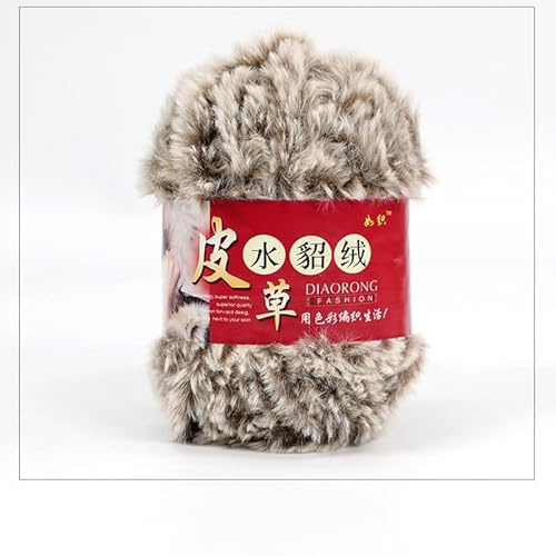YKAFADE 2x100g Kunstfell-Garn Handstrickgarne, Weiches Kunstfell Dick Wollgarn Plüschgarn Häkelgarn Zum Stricken von Schals, Mänteln, Handschuhen, Mützen, Kleidung, Strickprojekten -Hellbraun