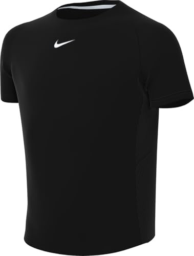 Nike Academy Dri-Fit HJ3831-010 Short Sleeve Football Top (Older Kids), Black/Pale Ivory/Pale Ivory, L