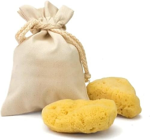 Éponge naturelle méditerranéenne pour le corps, non synthétique (5 pièces éponge menstruelle petite de 4 à 5 cm)
