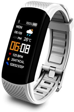 HUYVMAY Fitness Tracker podomètre Montre de Fitness étanche Tracker d'activité avec Moniteur de fréquence Cardiaque Tracker de Sommeil, Femmes Hommes Montre de Sport Smartwatch Android iOS Compatible