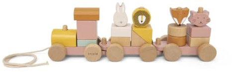 wunderwunsch Trixie Geburtstagszug personalisiert, Geburtstagsgeschenk Junge und Mädchen, Motorikzug, Motorikspielzeug für Baby und Kleinkind, Taufgeschenk, Geschenk zur Geburt (rosa)