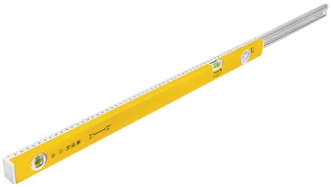 STABILA Teleskop-Wasserwaage Type 80 T, 90–149 cm - Alu-Profil mit Teleskopsystem, 1 Horizontal-Libelle, 1 Vertikal-Libelle, integrierte Rutsch-Stopper - Made in Germany