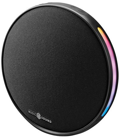 Music Sound altoparlante Bluetooth portatile Vora con una potenza di 10 W, luci RGB sincronizzate al ritmo della musica e un'autonomia di 6 ore, nero