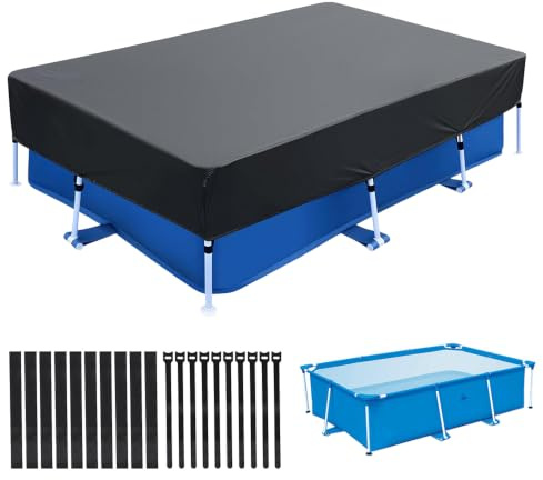 JYQOQH Cobertor Piscina, 225x150x30cm Cubierta Piscina Rectangular, 210D Oxford Plegable Cobertor Piscina Rectangular, Cubre Piscinas Rectangular sobre el Suelo, para Proteger el Agua de la Piscina