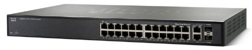 Cisco 24-port 10/100 + 2-port 10/100/1000 Gigabit Smart Switch with 2 combo SFPs Gestito