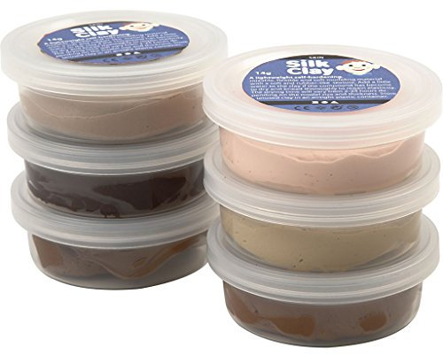Creativ 100263 Silk Clay Modelliermasse, 6 x 14 g, Hautfarben