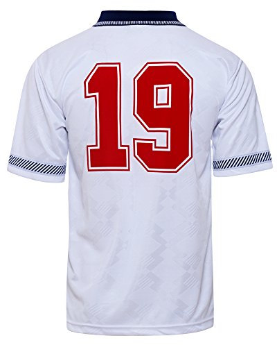 England 1990 World Cup Finals No 19 Retro Shirt White XX-Large Polyester