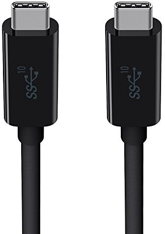 Belkin USB-C auf USB-C Kabel (USB 3.1, 1m, 10 Gbit/s, 60W/3A, 4K, geeignet für Apple MacBook, Chromebook Pixel, Smartphones, kompatibel mit Thunderbolt 3) schwarz