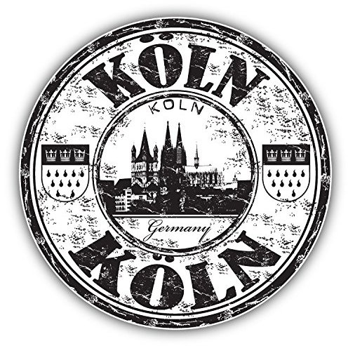 Koln City Germany Grunge Travel Stamp Hochwertigen Auto-Autoaufkleber 12 x 12 cm