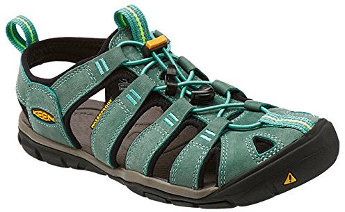 KEEN CLEARWATER CNX LEATHER, Damen Aqua Schuhe, Mehrfarbig (mineral blue/yellow 1014371), 41 EU (8 UK)