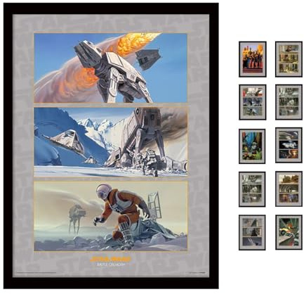 Pyramid International FP11356P-PL Star Wars (Battle On Hoth) gerahmter Druck, 250 GSM Paperwrap MDF, Mehrfarbig, 44 x 33 x 4 cm
