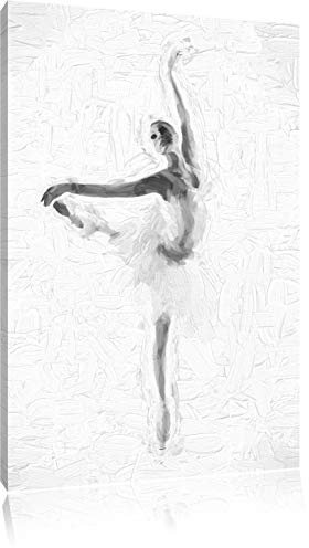 Pixxprint Ästhetische Ballerina Pinsel Effekt, Größe: 80x60cm, Leinwandbild, fertig gespannt, Wandbild, Dekoration, Kunstdruck, kein Poster