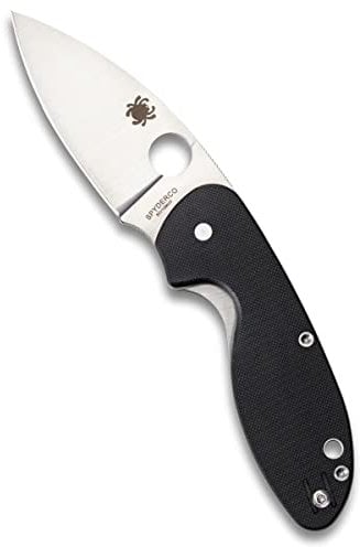 Spyderco Efficient 7.07 Value Folding Knife with 2.98 Stainless Steel Drop-Point Blade and Durable Black G-10 Handle - PlainEdge Grind - C216GP
