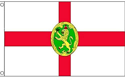 AZ FLAG - Flagge Alderney - 90x60 cm - Alderney Fahne 100% Polyester mit Messing-Ösen - 50g