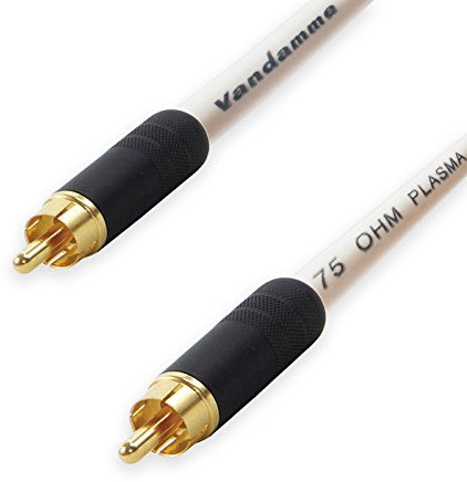Premium Van Damme COAXIAL RCA to RCA Lead. 75ohm Coax Cable. CCTV Video SPDIF (8m, Cream)