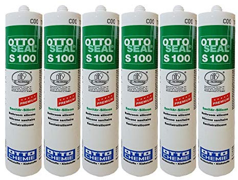 Sparset 6x Otto S100 Sanitär Fugen Silikon Bad Dusche Küche pilzhemmend und dauerelastisch 300ml bahamabeige