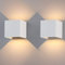 Klighten 2-Pack LED Wandleuchte Innen/Außen 12W Wandlampe Außen Auf und ab Einstellbarer Lichtstrahl 3000K Warmweiß Außenwandleuchte IP65 Wasserdichte Wandleuchten (Weiß)