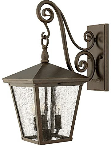 Licht-Erlebnisse Elegante Laterne außen IP44 in Bronze Regenglas FELTON Wandlampe Außenleuchte Eingangstür Hof Garten