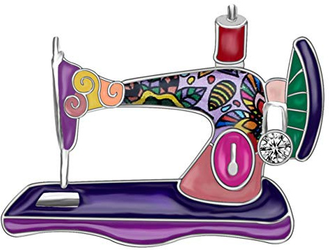 NEWEI Emaille-Legierung Nähmaschine Brosche für Frauen Mädchen Geschenk Kleidung Dekoration Charms