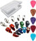 RUNCCI-YUN Gitarren-Fingerpicks, daumenpick，Edelstahl, mit Box mit, für Bassgitarre, 20Stück