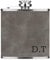 Personalised 6oz PU Leather Hip Flask Grey Custom Initials Premium Quality