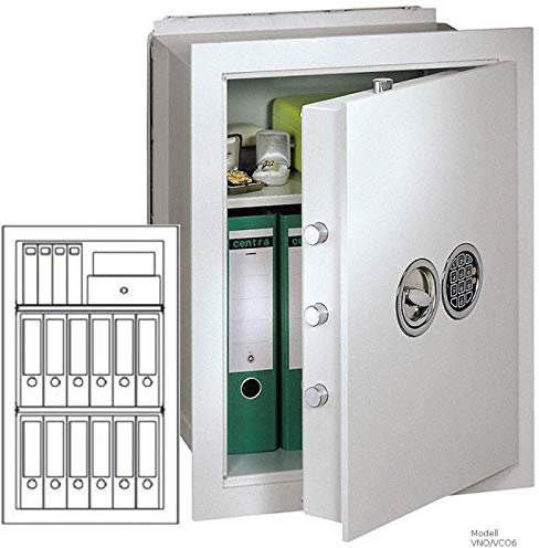 Müller Safe VNO 10 Wandtresor, Mechanisches Kombinationsschloss ZKS anstatt des Doppelbartschlosses, Grad 0 nach EN 1143-1, H102xB60xT39 cm, 140 kg