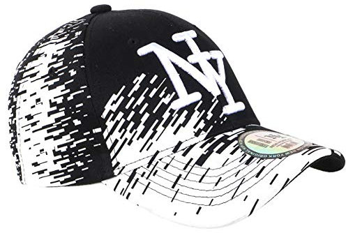 Baseball Noryk Cap NY schwarz Tags weiß City Fashion Unisex Gr. Einheitsgröße, weiß