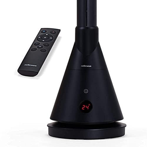 Mellerware - Ventilador Calefactor Air Power Warm&Cold 1800W+30W| 2en1 | 9 Velocidades | Silencioso | Temporizador 8h | Pantalla Táctil Mando a Distancia | Modo Noche | 15m2 | Negro