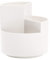 AhfuLife Maceta giratoria creativa para bolígrafos, soporte para brochas de maquillaje con 3 capacidades, cajas de almacenamiento decorativas para el hogar y la oficina (crema)