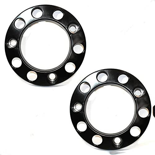 Lot de 2 cache-boulons de roue universels pour camion - En plastique noir - Poli brillant - 22,5