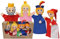 Set 4-Fach Handpuppe Puppe Handspielpuppe Prinz König Königin 18,5 cm, Ideal für Puppentheatre und Rollenspiele Märchenfigur, für Kinder Baby Jungen Mädchen
