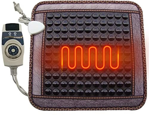 2021 Upgraded Automatic Thermostat Far Infrared Jade Amethyst Heat Stone Mat For Back Pain, Tourmaline Heating Pad, Infrared Heat Therapy Healing, Adjustable Temperature, For Home, Car
