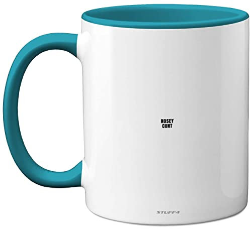 Nosey C**t Mug - Fun Sarcastic Gifts for Work Colleagues, Crude Rude Xmas Gift, Novelty Christmas Mug for Friends, Funny Secret Santa Gifts, 11oz Ceramic Dishwasher Safe Light Blue Coffee Cup
