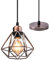 TOKIUS Pendelleuchten 16CM Vintage Hängelampe im Industrial Design Retro E27 Lampe aus Eisen Geometrisch Käfig Lampenschirm Retro Hängeleuchte (Kupferrost, Pendellampe 1-flammig)