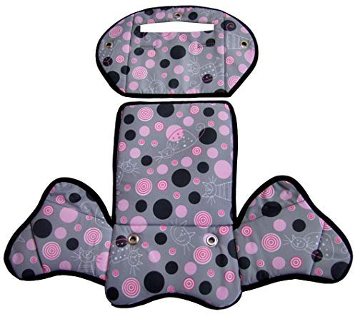 Ersatzbezug Sitzkissen Bezug [Auflage für Kinder Fahrradsitz] kompatibel mit Römer Jockey MOD 4 (grau rosa Katzen)
