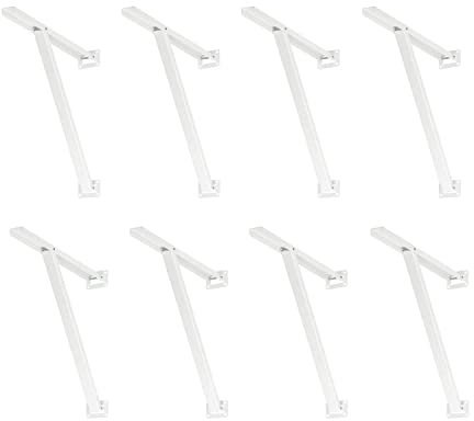 8 x siwitec Neigungskonsole in Weiß, Regal für Dachschrägen, 200 kg Traglast, Regalwinkel