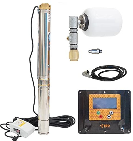 Tiefbrunnenpumpe Brunnenpumpe 4 98 mm 9720 l/h 1,5kW 7,4 bar sandresistent + Inverter